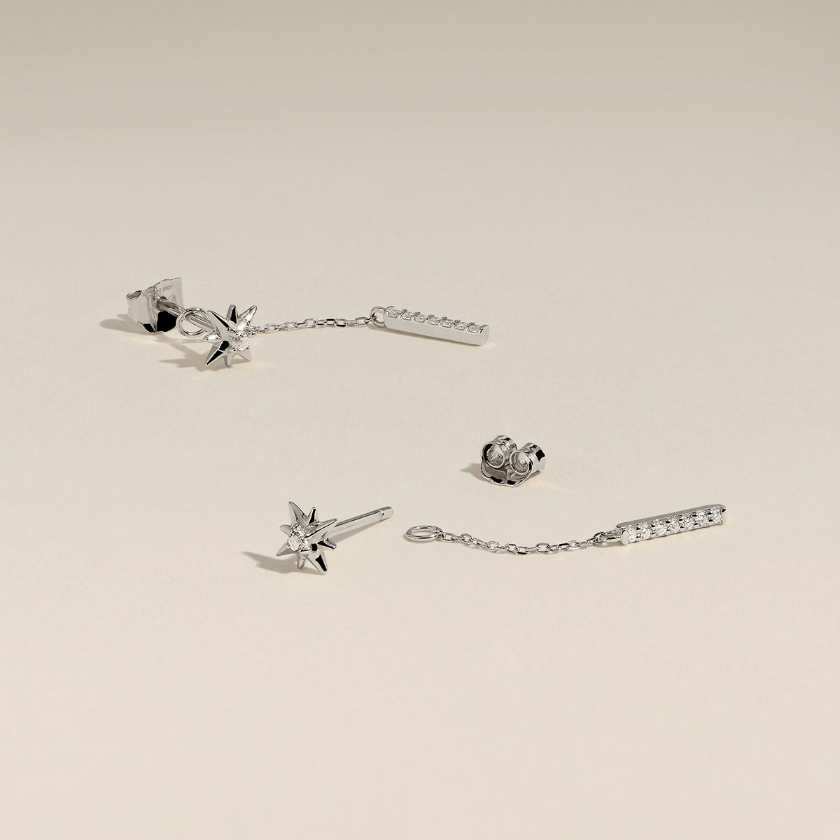 Diamond Pavé Ear Chain in Solid White Gold-Astrid &amp; Miyu