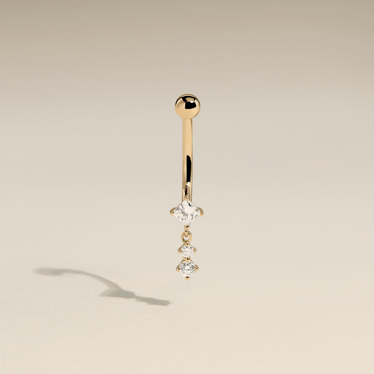Diamond Charm Rook Bar in Solid Gold-Astrid &amp; Miyu