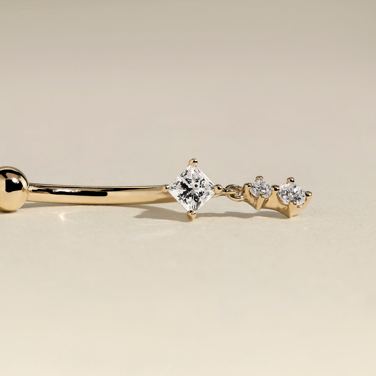 Diamond Charm Rook Bar in Solid Gold-Astrid &amp; Miyu