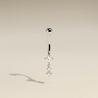 Diamond Charm Rook Bar in Solid White Gold-Astrid &amp; Miyu