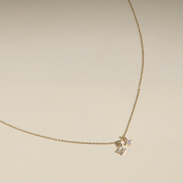 Cosmic Diamond Pendant Necklace in Solid Gold-Astrid &amp; Miyu