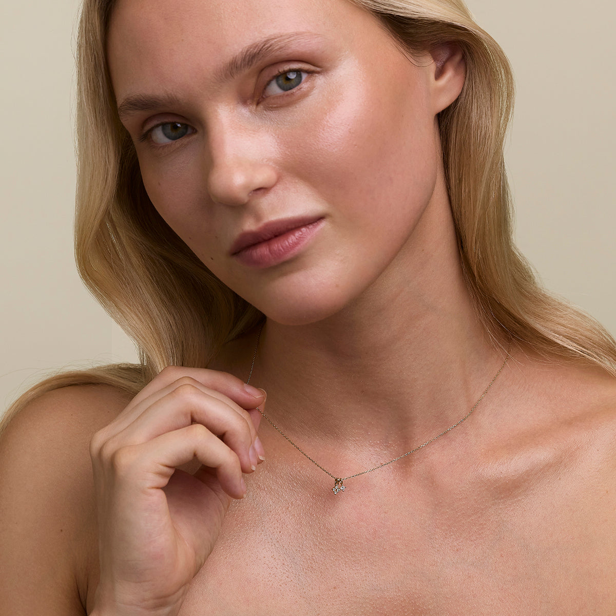 Cosmic Diamond Pendant Necklace in Solid Gold-Astrid &amp; Miyu