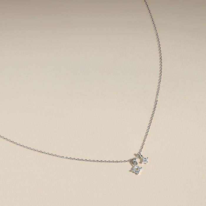 Cosmic Diamond Pendant Necklace in Solid White Gold-Astrid &amp; Miyu