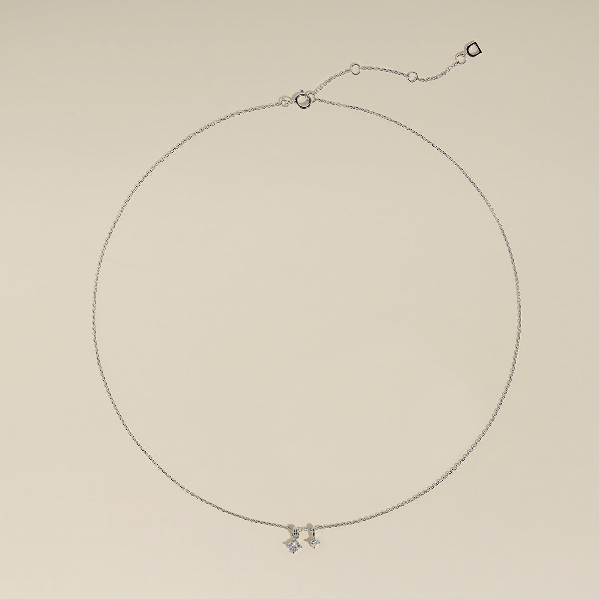 Cosmic Diamond Pendant Necklace in Solid White Gold-Astrid &amp; Miyu