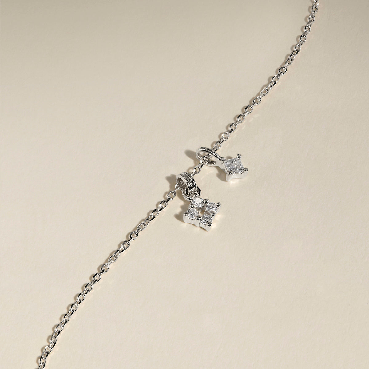 Cosmic Diamond Pendant Necklace in Solid White Gold-Astrid &amp; Miyu