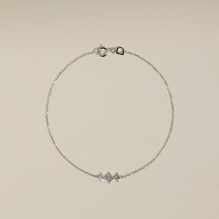 Cosmic Diamond Bracelet in Solid White Gold-Astrid &amp; Miyu