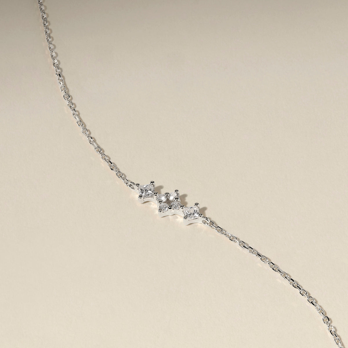 Cosmic Diamond Bracelet in Solid White Gold-Astrid &amp; Miyu
