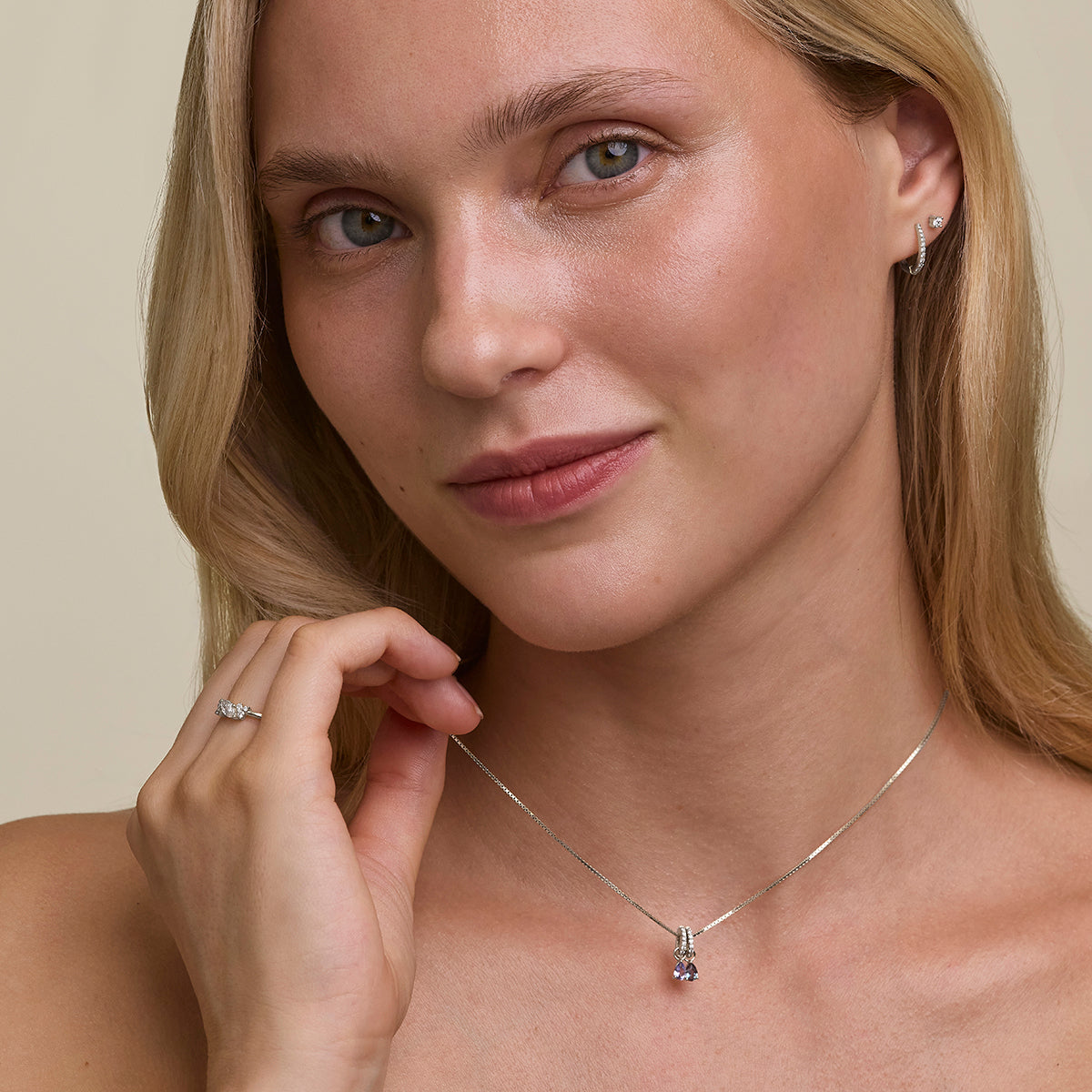 Diamond Pavé Connector in Solid White Gold-Astrid &amp; Miyu