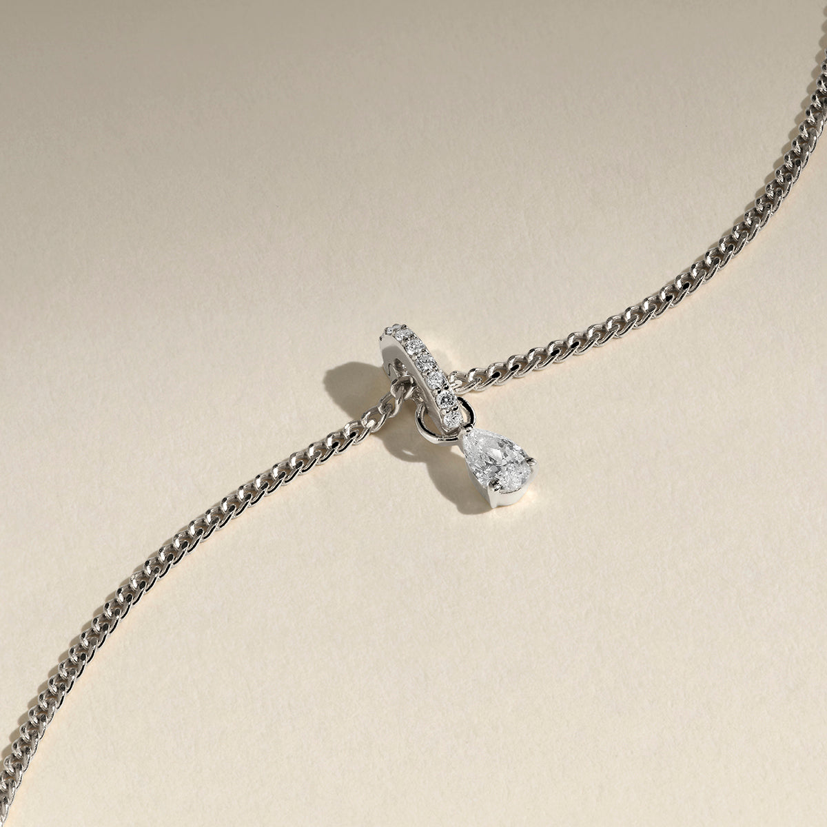 Diamond Pavé Connector in Solid White Gold-Astrid &amp; Miyu