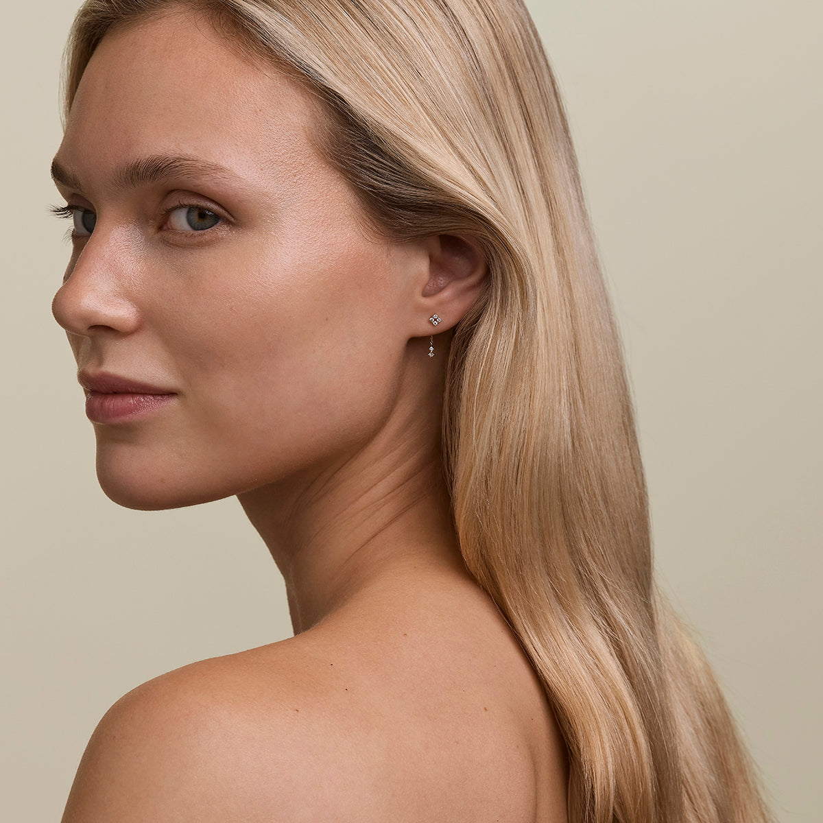 Cosmic Diamond Chain Studs in Solid Gold-Astrid &amp; Miyu