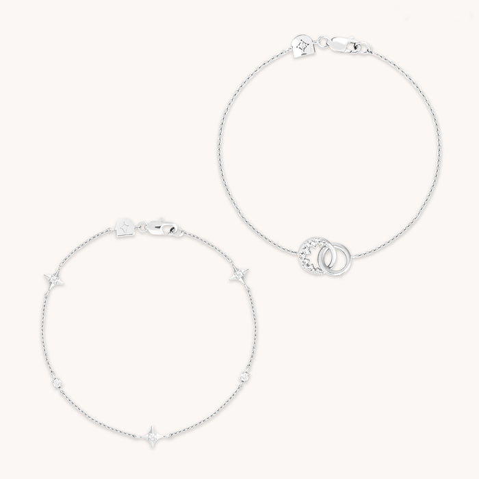 Celestial Bracelet Stacking Set in Silver-Astrid &amp; Miyu