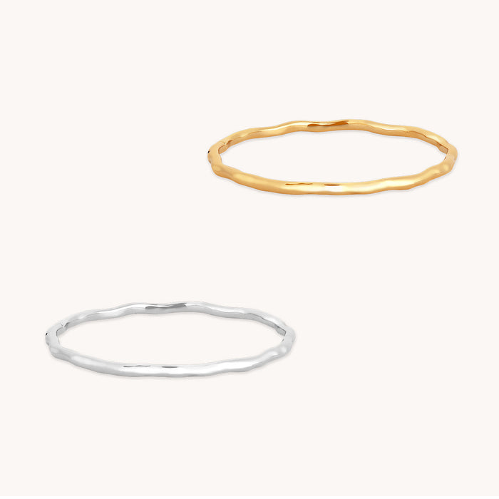 Molten Bangle Stacking Set in Mixed Metal-Astrid &amp; Miyu