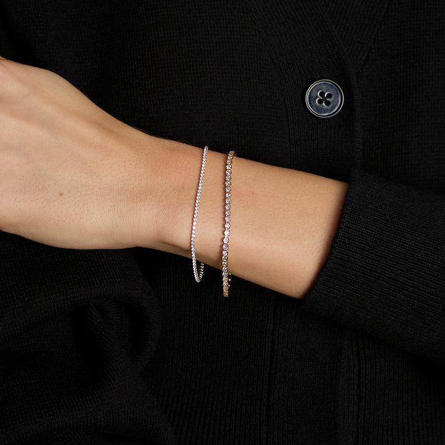 Tennis Bracelet Stacking Set in Gold-Astrid & Miyu