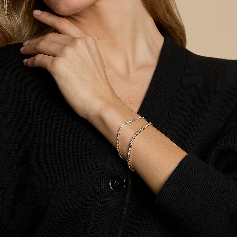 Tennis Bracelet Stacking Set in Gold-Astrid &amp; Miyu