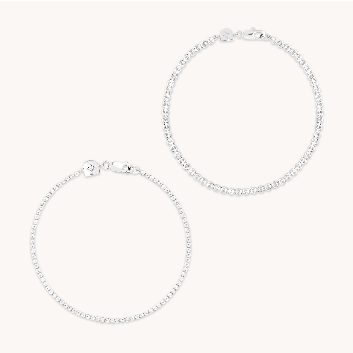 Tennis Bracelet Stacking Set in Silver-Astrid &amp; Miyu