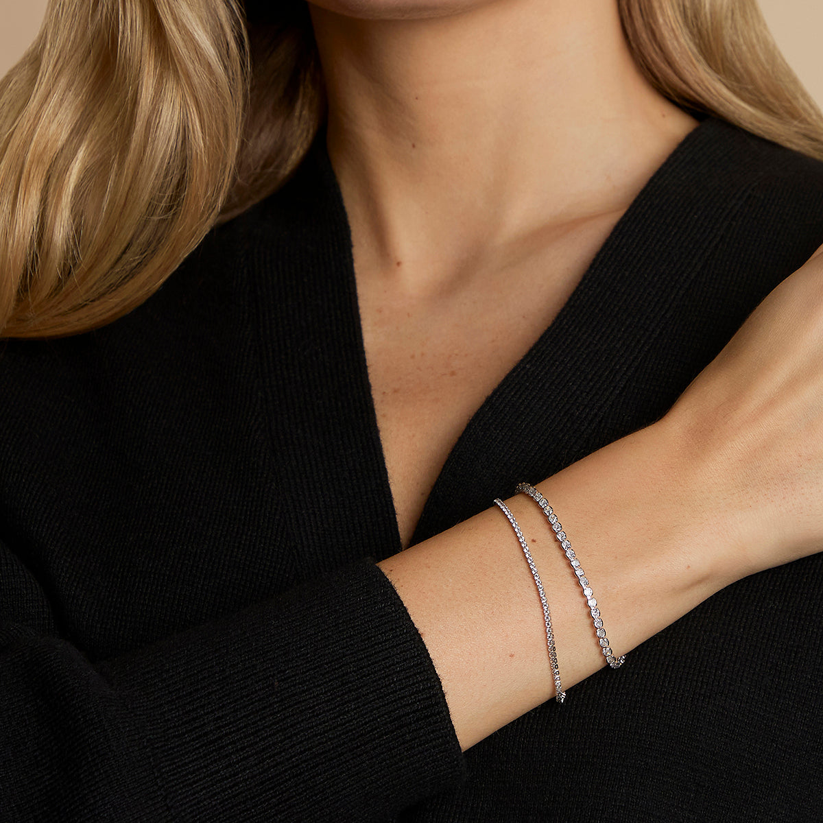 Tennis Bracelet Stacking Set in Silver-Astrid &amp; Miyu