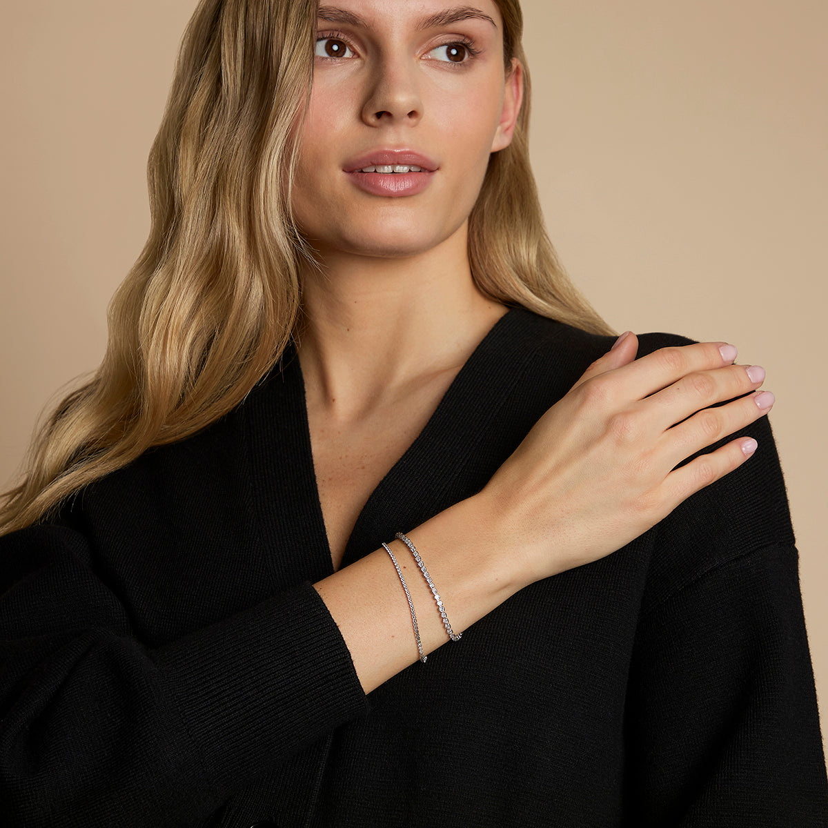 Tennis Bracelet Stacking Set in Silver-Astrid &amp; Miyu