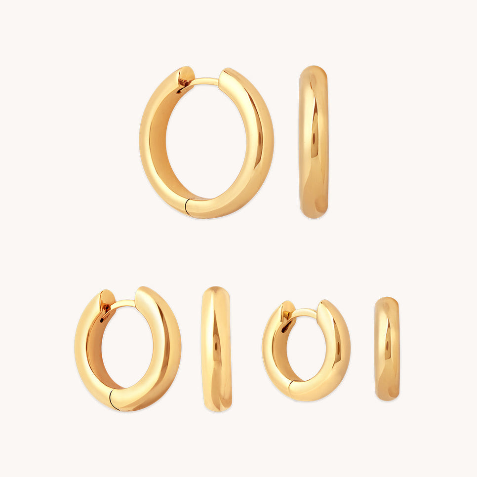 Bold Hoops Stacking Set in Gold-Astrid &amp; Miyu