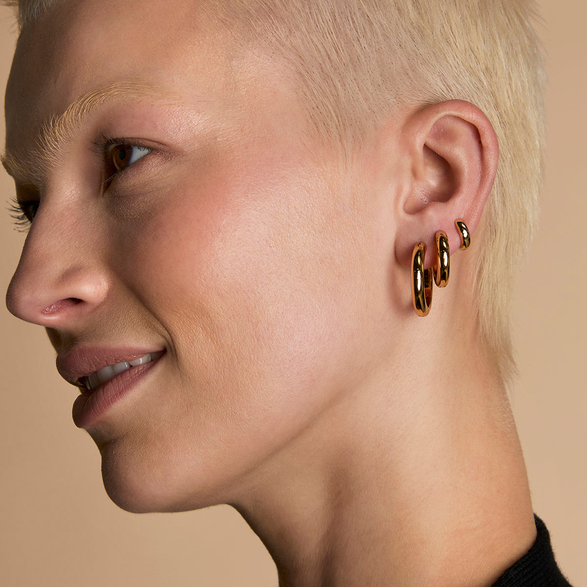 Bold Hoops Stacking Set in Gold-Astrid &amp; Miyu