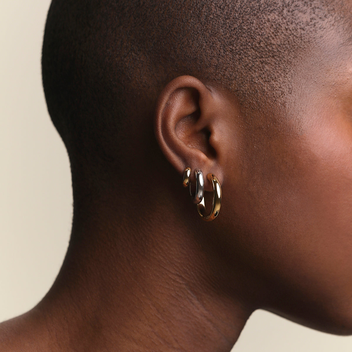 Bold Hoops Stacking Set in Mixed Metal-Astrid &amp; Miyu