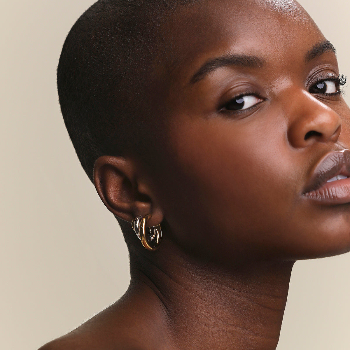 Bold Hoops Stacking Set in Mixed Metal-Astrid &amp; Miyu