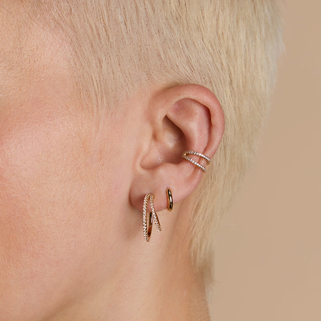 Illusion Hoops Stacking Set in Gold-Astrid &amp; Miyu