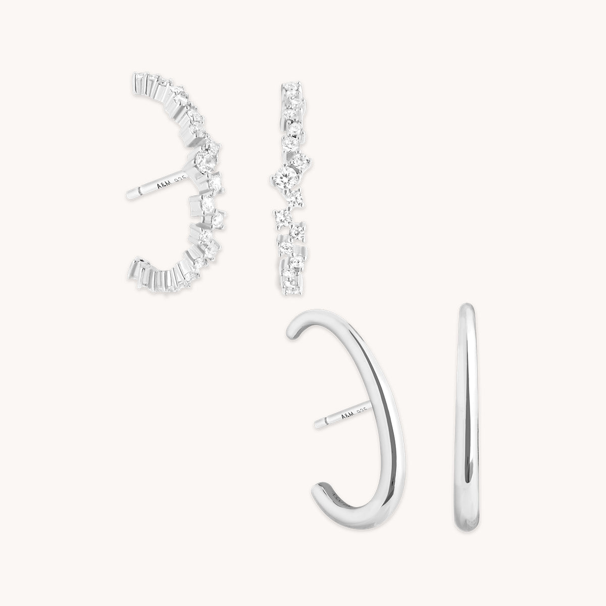 Orbit Studs Stacking Set in Silver-Astrid &amp; Miyu
