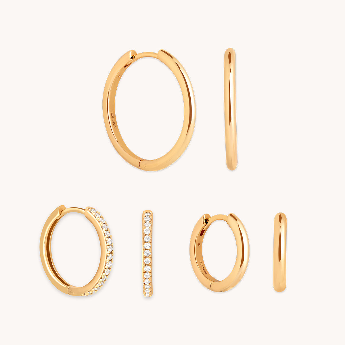 Essential Hoops Stacking Set in Gold-Astrid &amp; Miyu