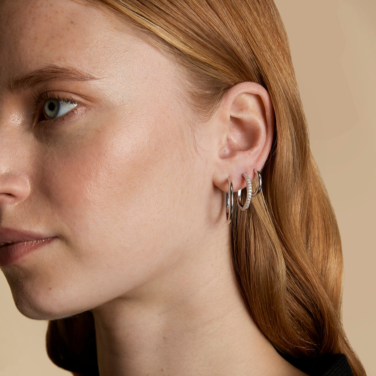 Essential Hoops Stacking Set in Silver-Astrid &amp; Miyu