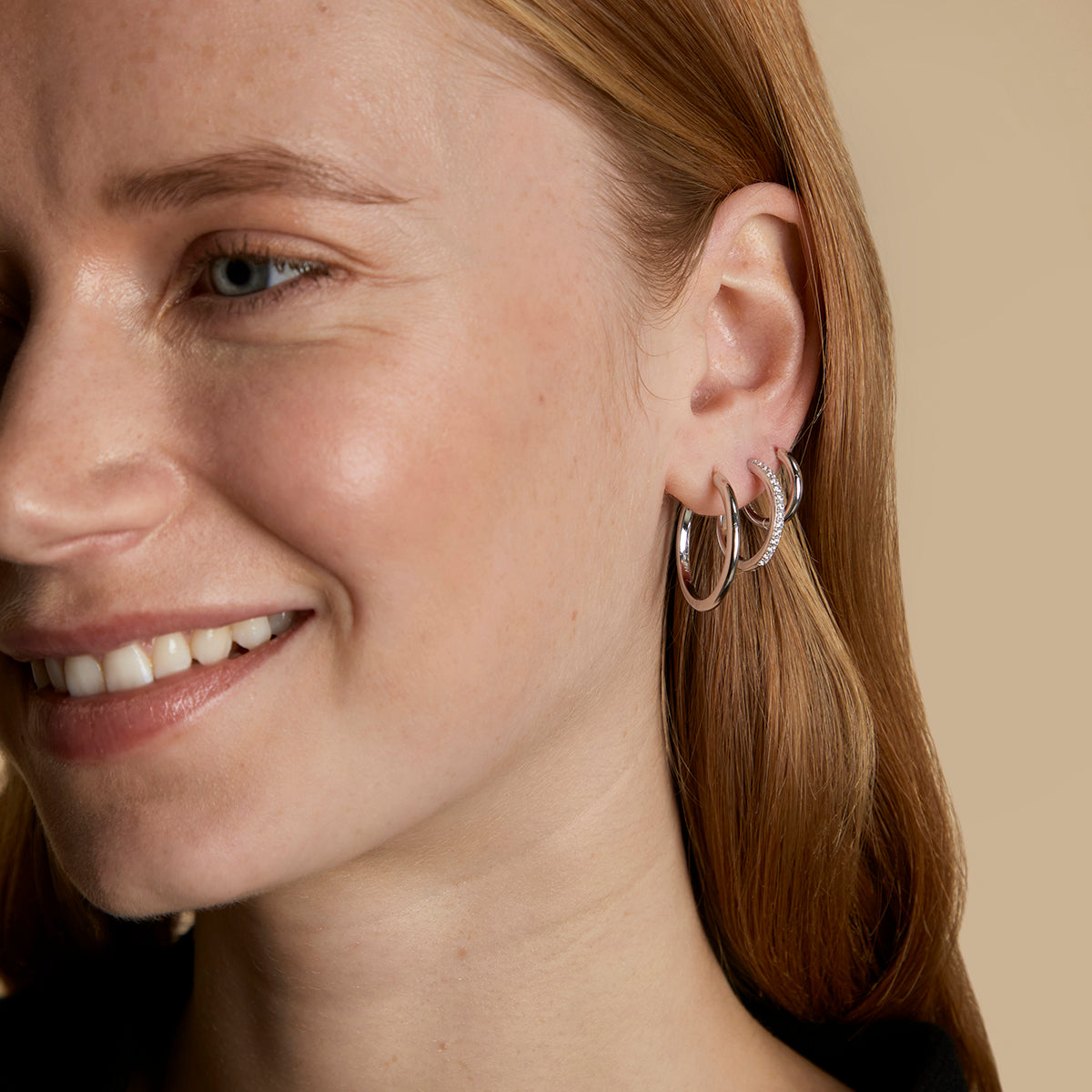 Essential Hoops Stacking Set in Silver-Astrid &amp; Miyu