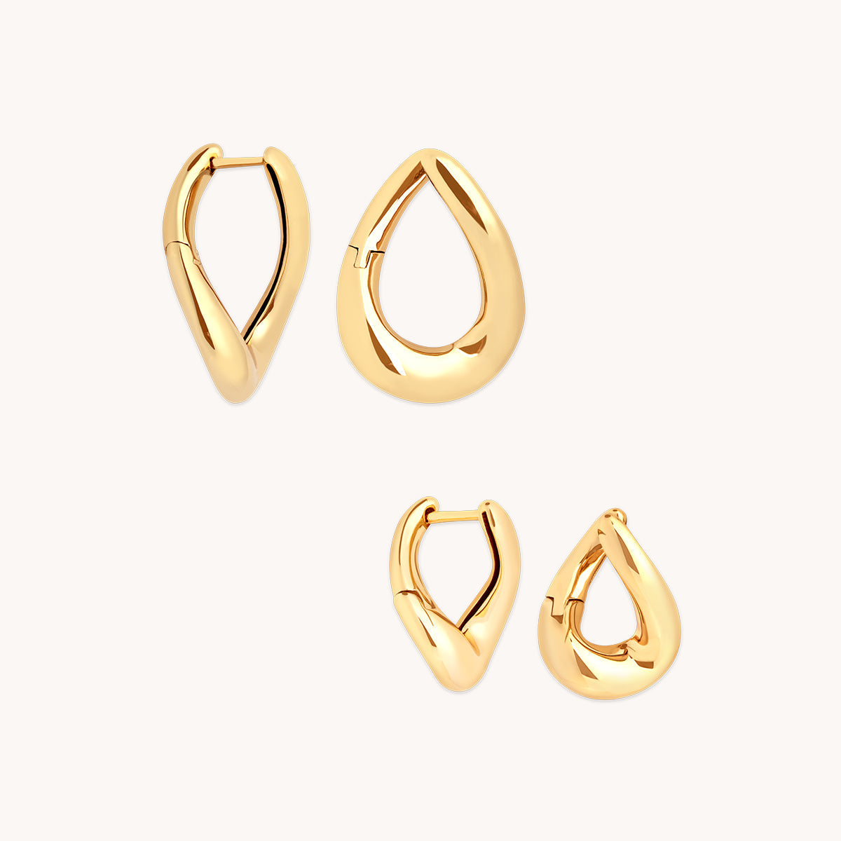 Molten Hoops Stacking Set in Gold-Astrid &amp; Miyu
