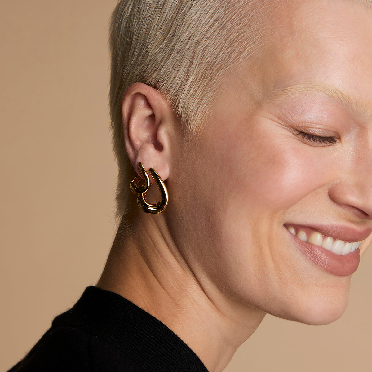 Molten Hoops Stacking Set in Gold-Astrid &amp; Miyu