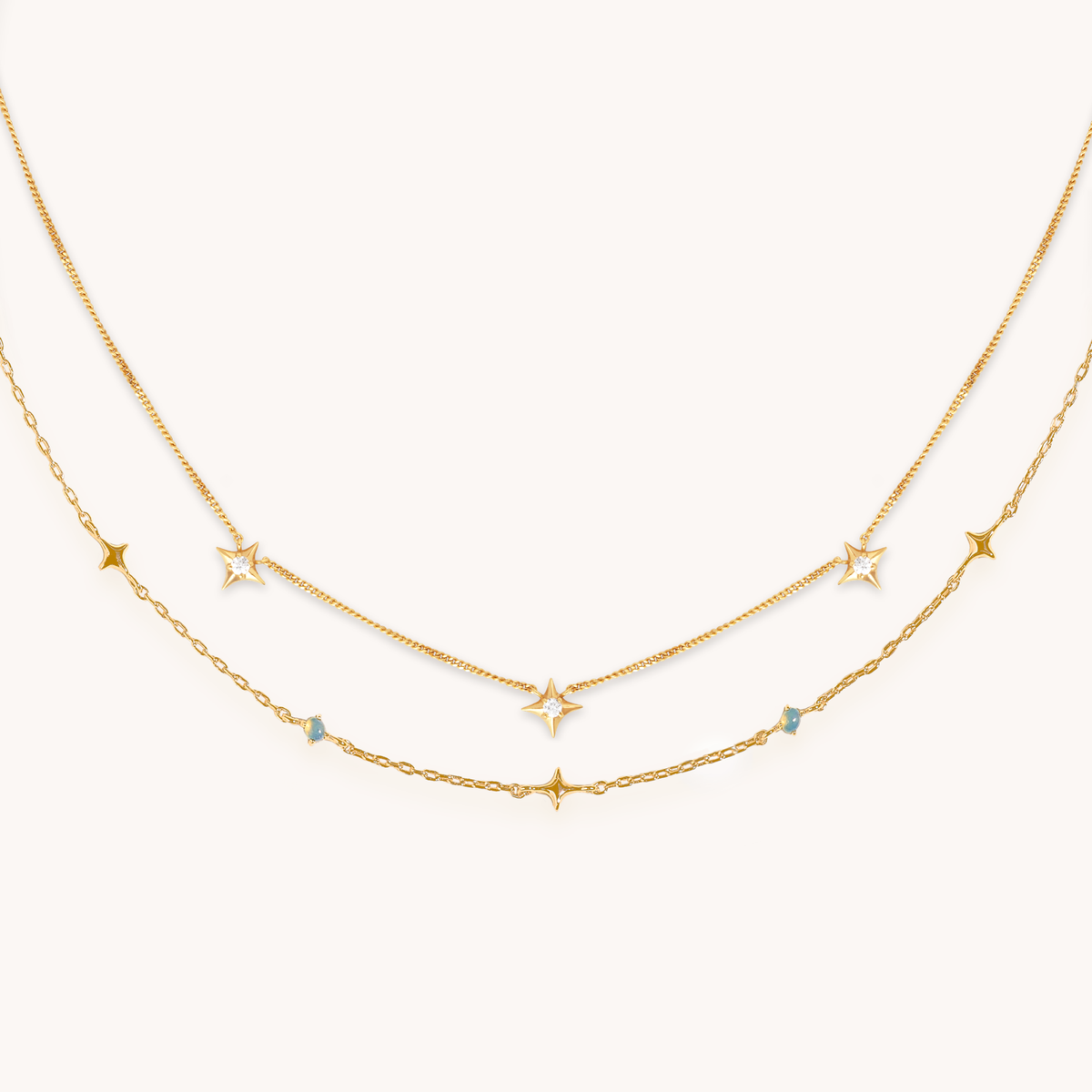 Cosmic Opal Necklace Stacking Set in Gold-Astrid &amp; Miyu