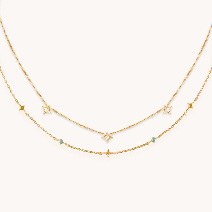 Cosmic Opal Necklace Stacking Set in Gold-Astrid &amp; Miyu