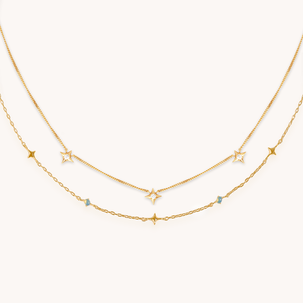 Cosmic Opal Necklace Stacking Set in Gold-Astrid &amp; Miyu
