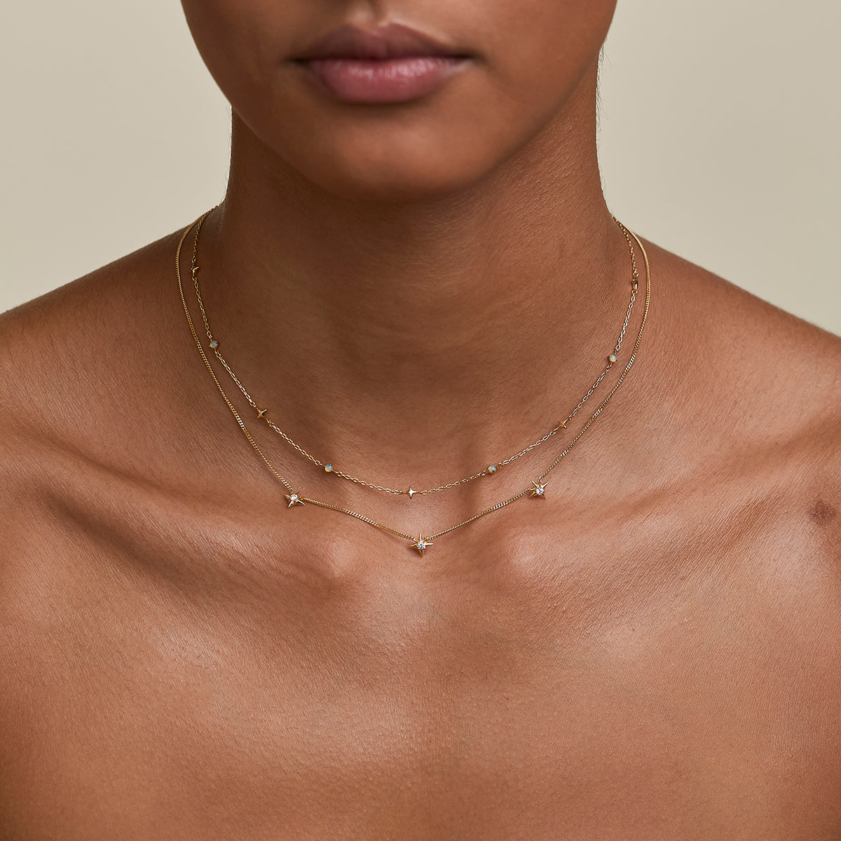Cosmic Opal Necklace Stacking Set in Gold-Astrid &amp; Miyu