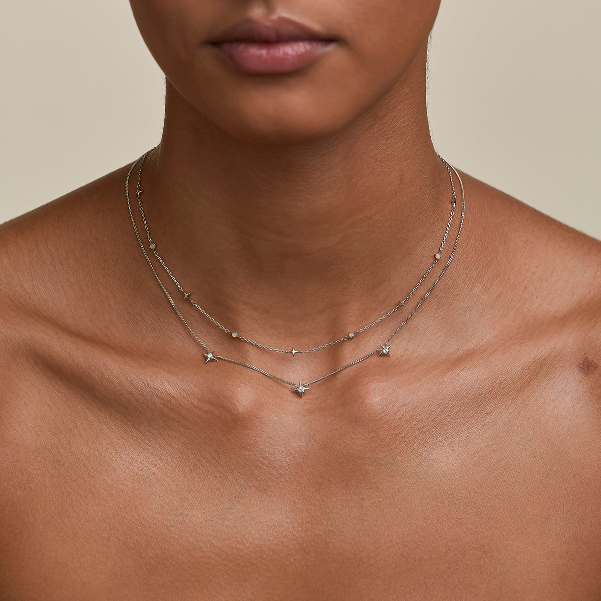 Cosmic Opal Necklace Stacking Set in Silver-Astrid &amp; Miyu