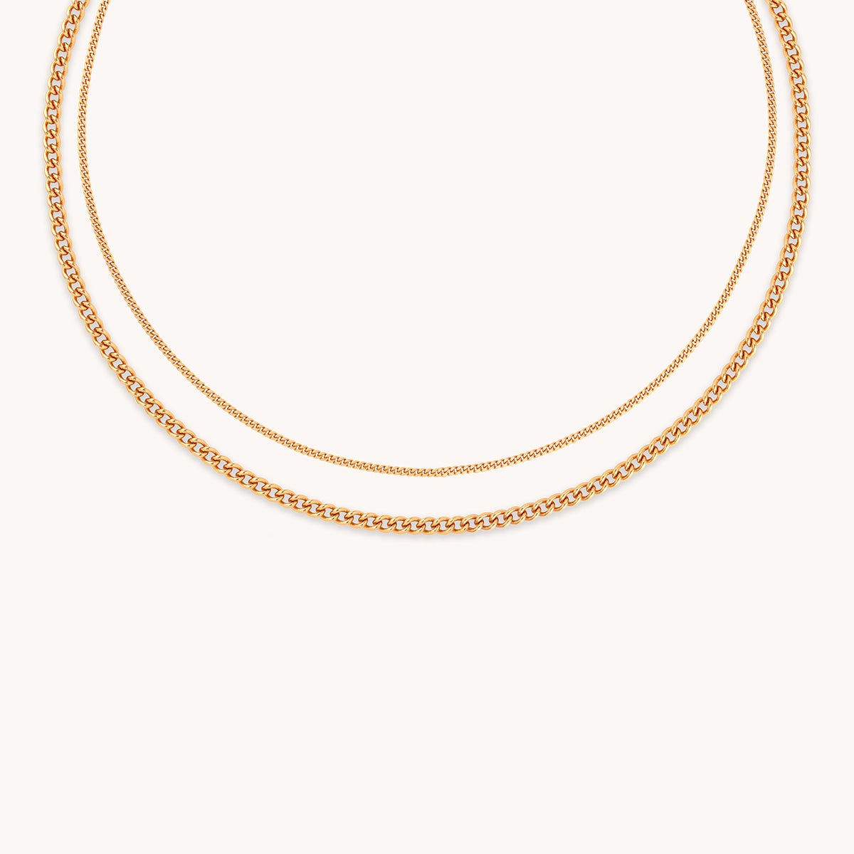Essential Curb Chain Necklace Stacking Set in Gold-Astrid &amp; Miyu