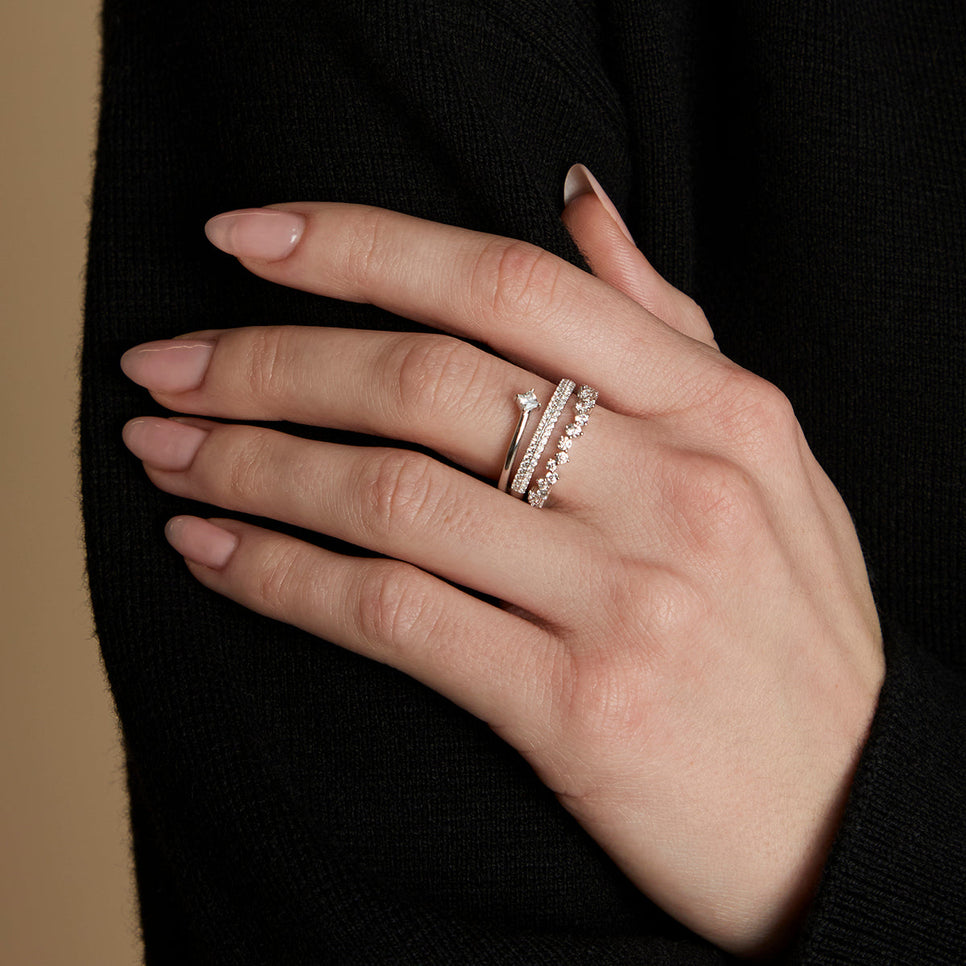 Celestial Illusion Ring Stacking Set in Silver-Astrid &amp; Miyu
