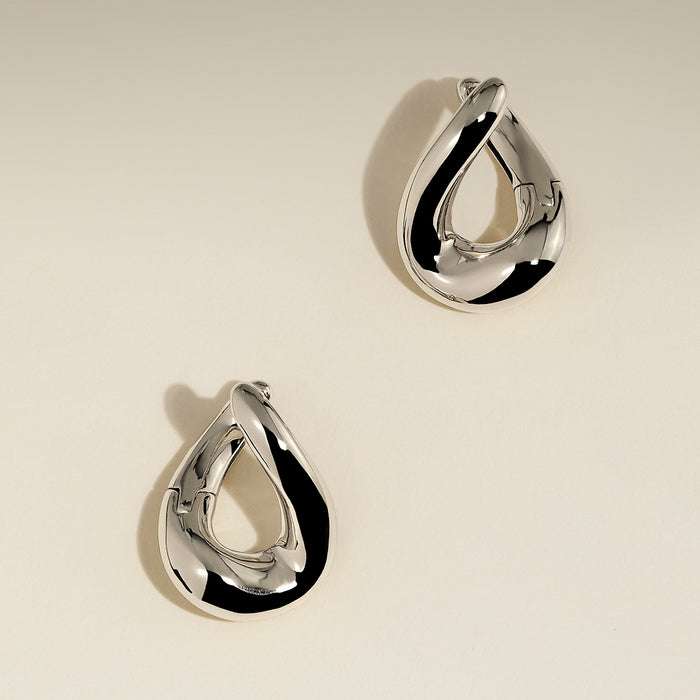 Molten Hoops in Silver-Astrid &amp; Miyu