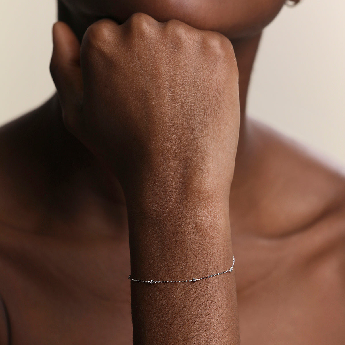 Mayfair Chain Bracelet in Solid White Gold-Astrid &amp; Miyu