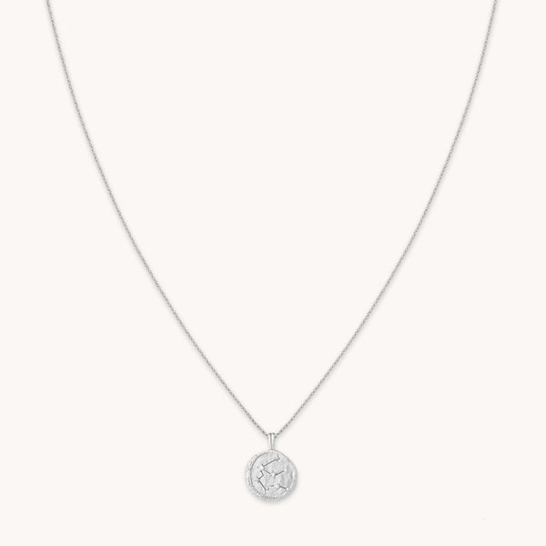 Aquarius Zodiac Pendant Necklace in Silver