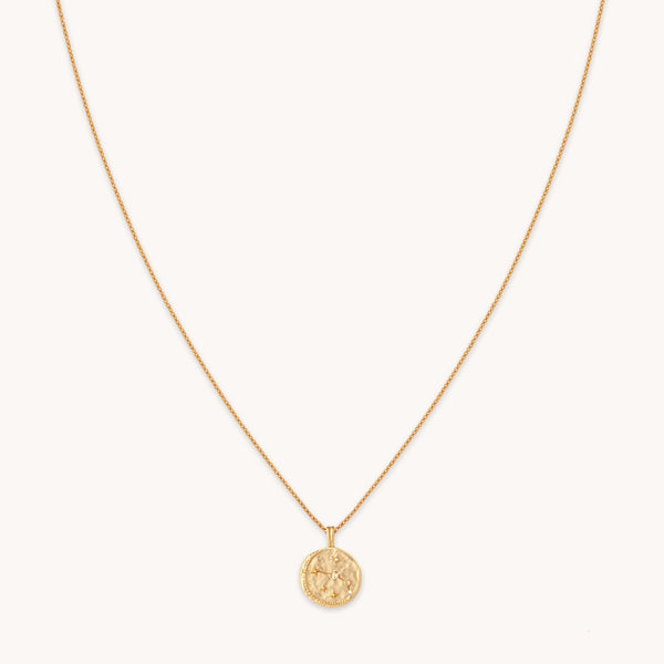 Aries Zodiac Pendant Necklace in Gold