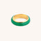 18k Gold Plated Jewellery - Green Onyx Carved Stone Ring in Gold - Stone Rings - Astrid &amp; Miyu