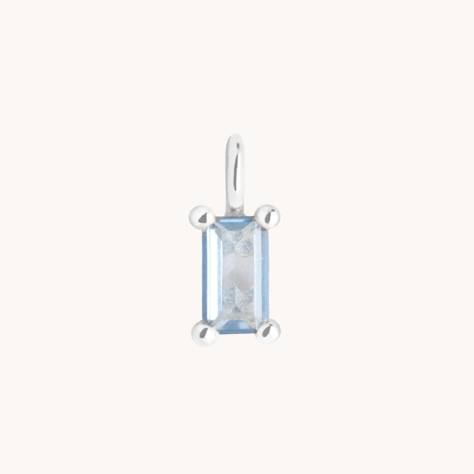 Blue Spinel Charm 9k White Gold-Astrid &amp; Miyu