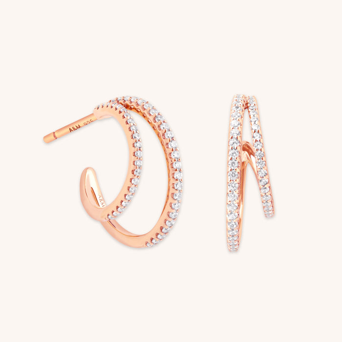 Illusion Crystal Hoops in Rose Gold-Astrid &amp; Miyu