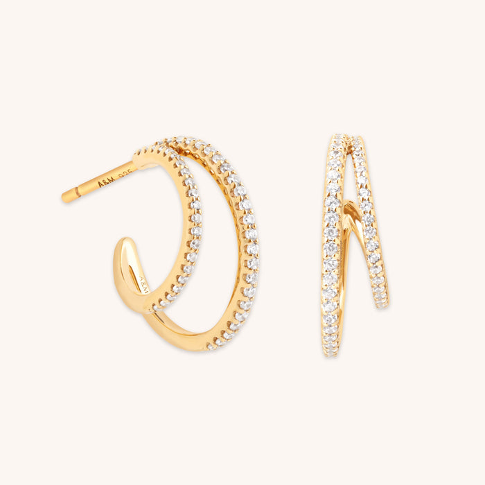 Illusion Crystal Hoops in Gold-Astrid &amp; Miyu