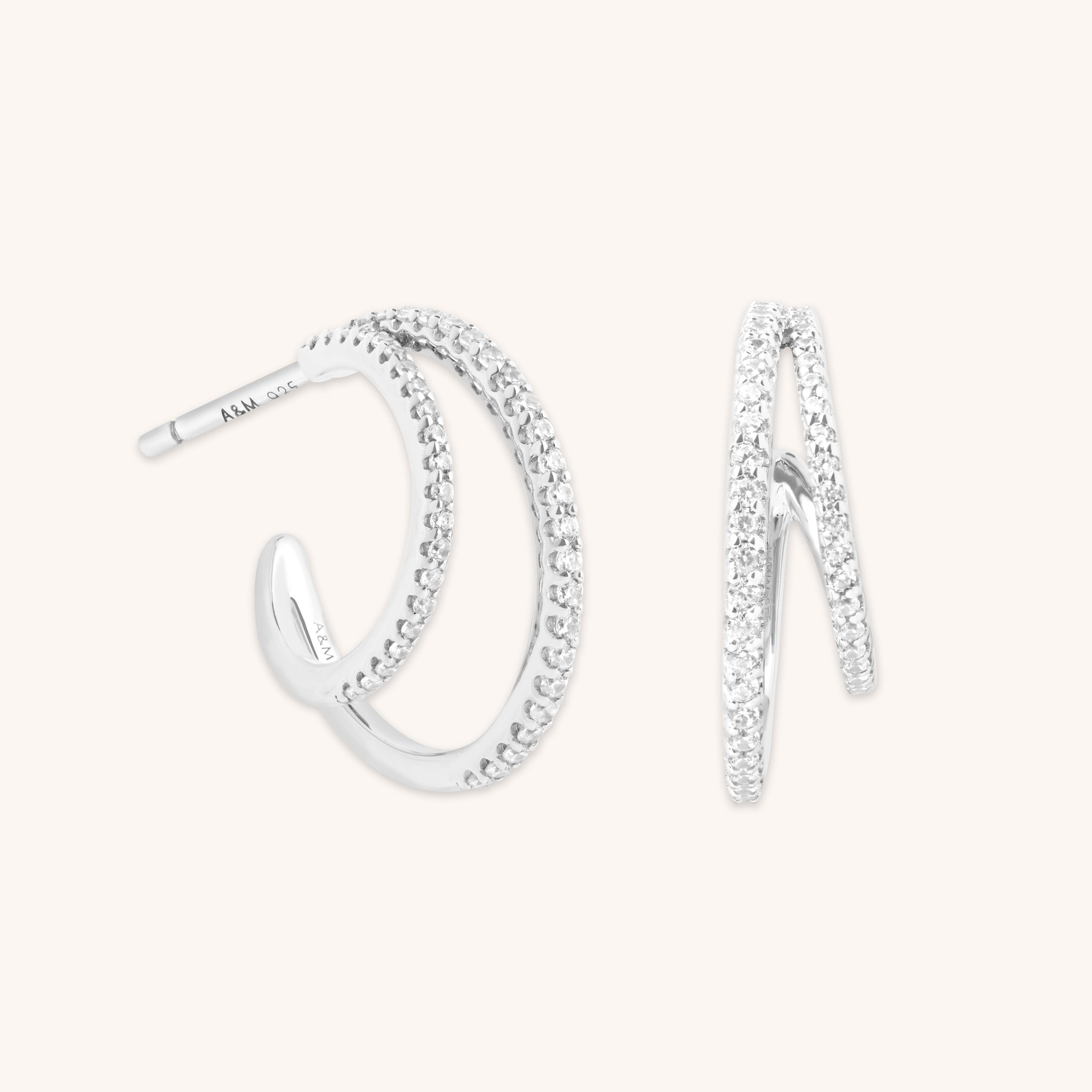 Illusion Crystal Hoops in Silver-Astrid &amp; Miyu