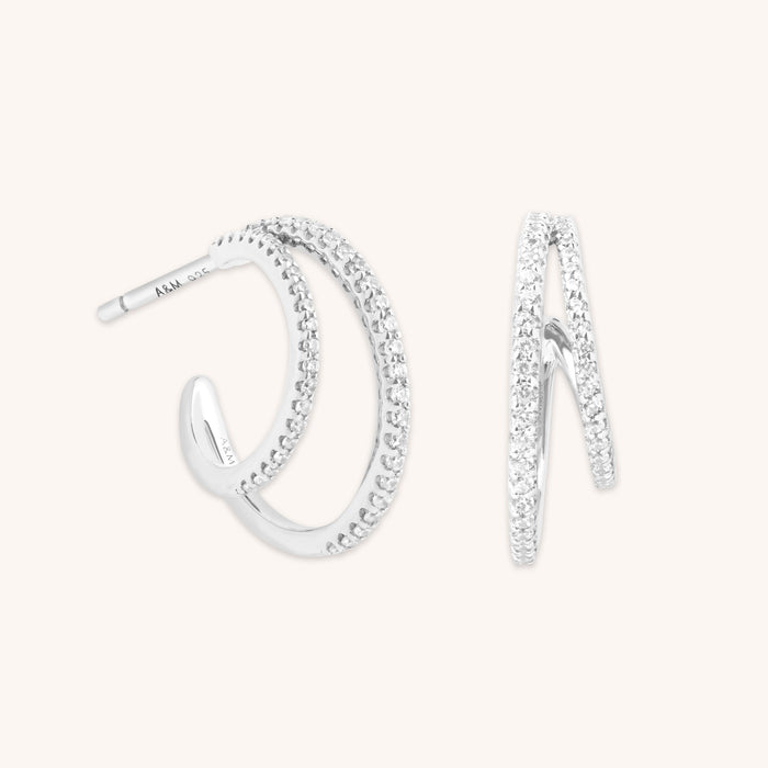 Illusion Crystal Hoops in Silver-Astrid &amp; Miyu