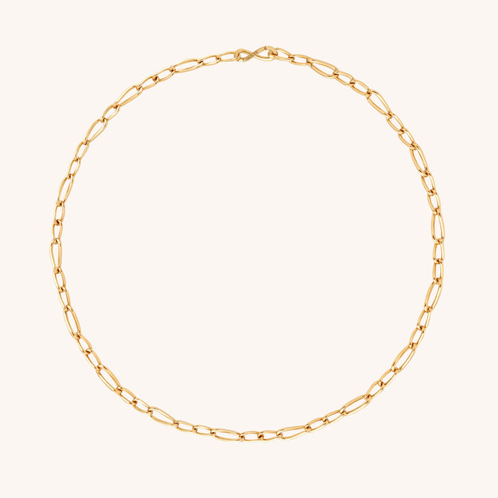 18k Gold Plated Jewellery - Infinite Slim Chain Necklace in Gold - Chain Necklace - Astrid &amp; Miyu